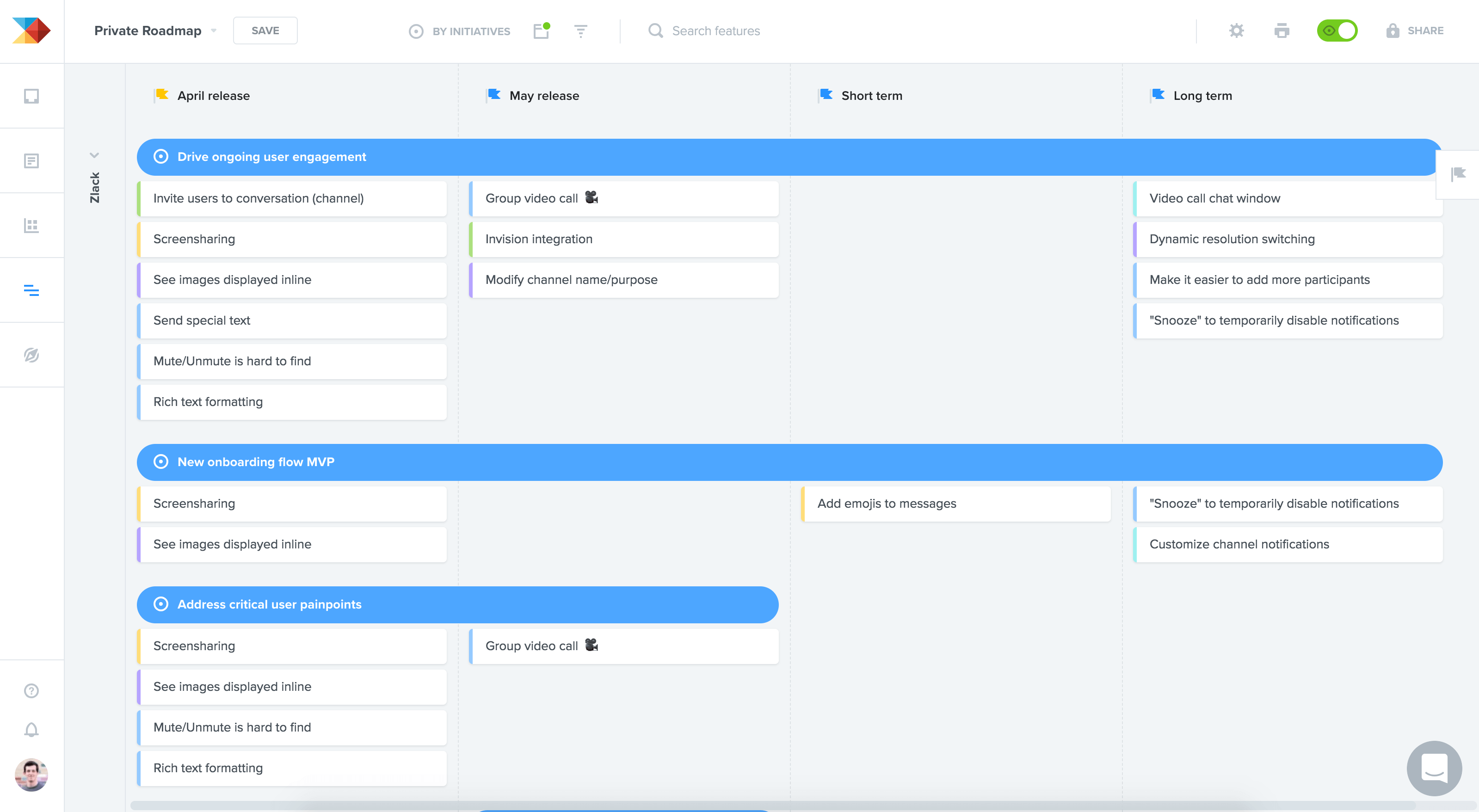 Share your roadmap