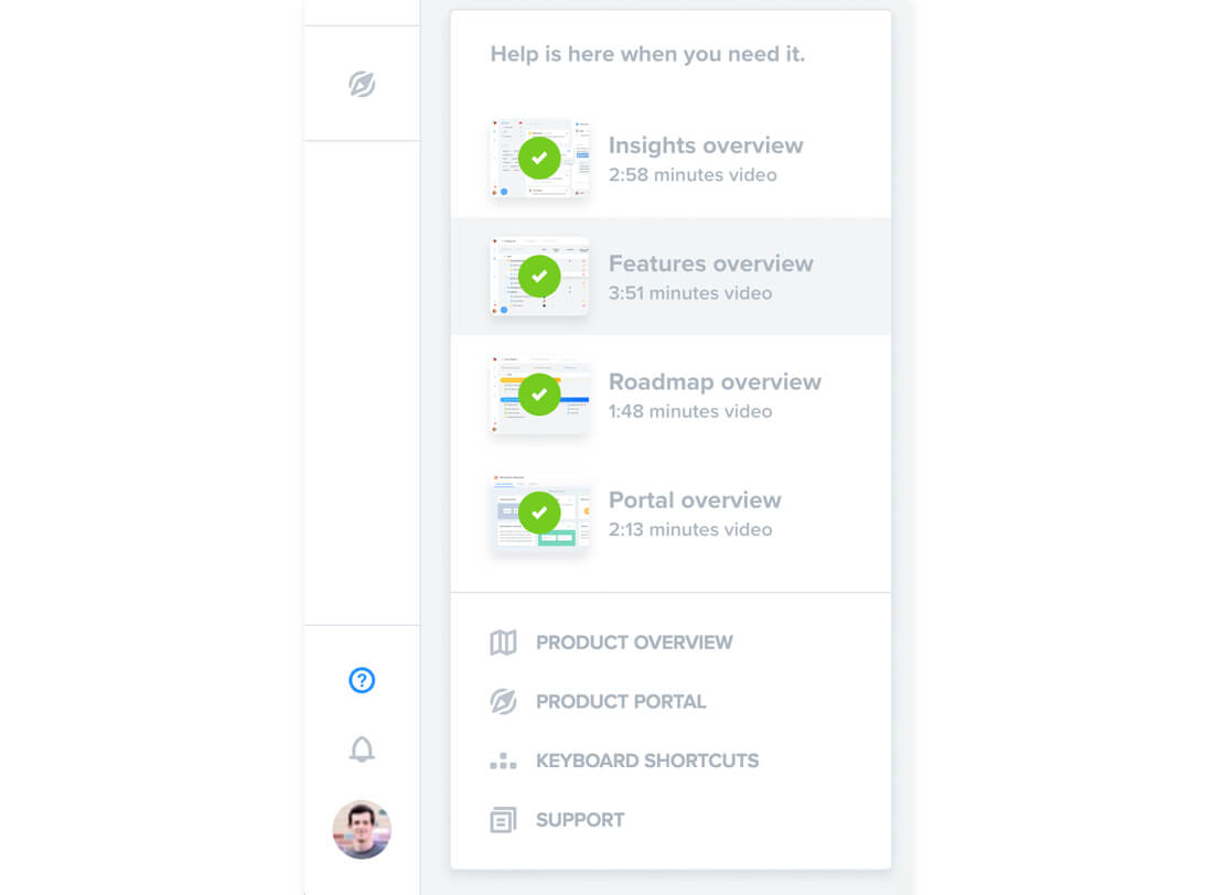 Re-launchable getting started videos
