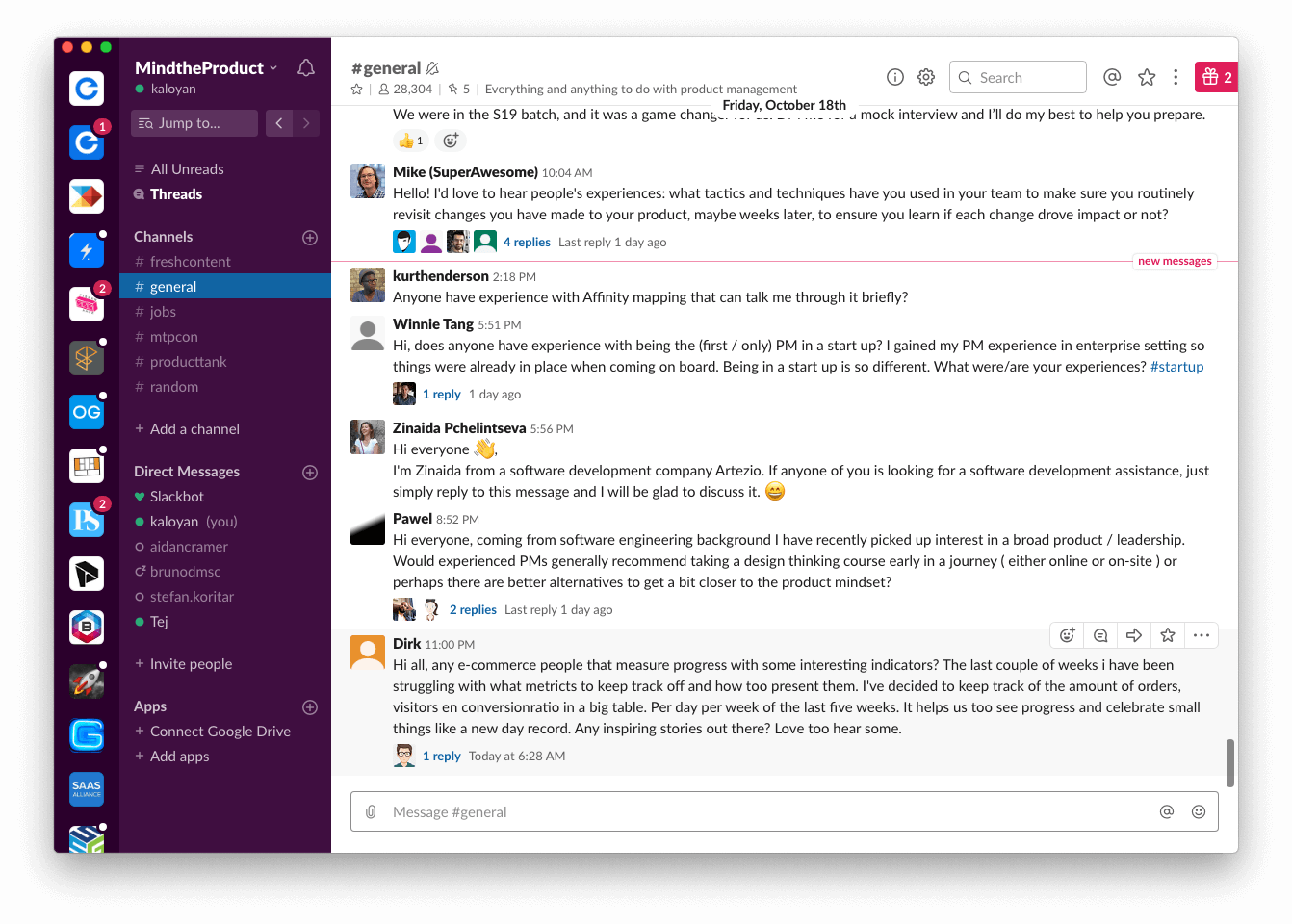slack groups and communities for product managers — mind the product