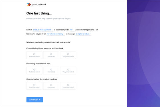 product-led growth experiment onboarding survey