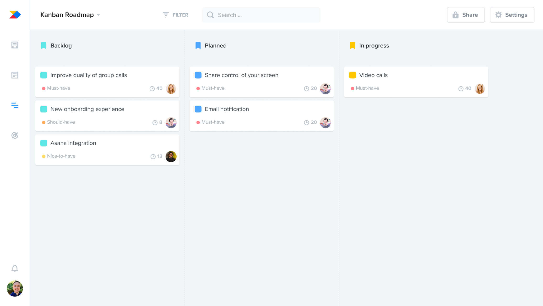 Kanban Roadmap Template