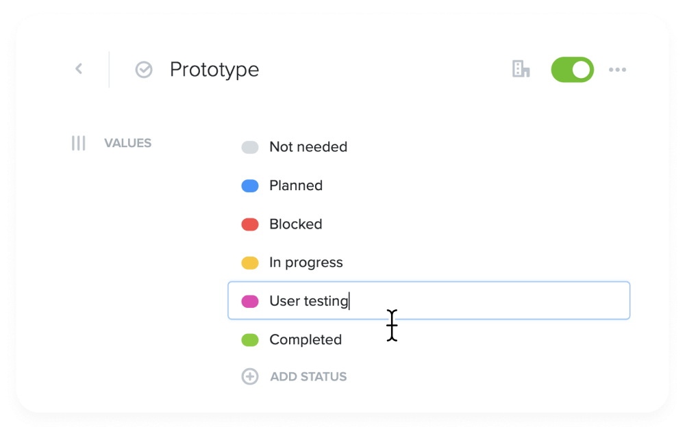 Customize task status values