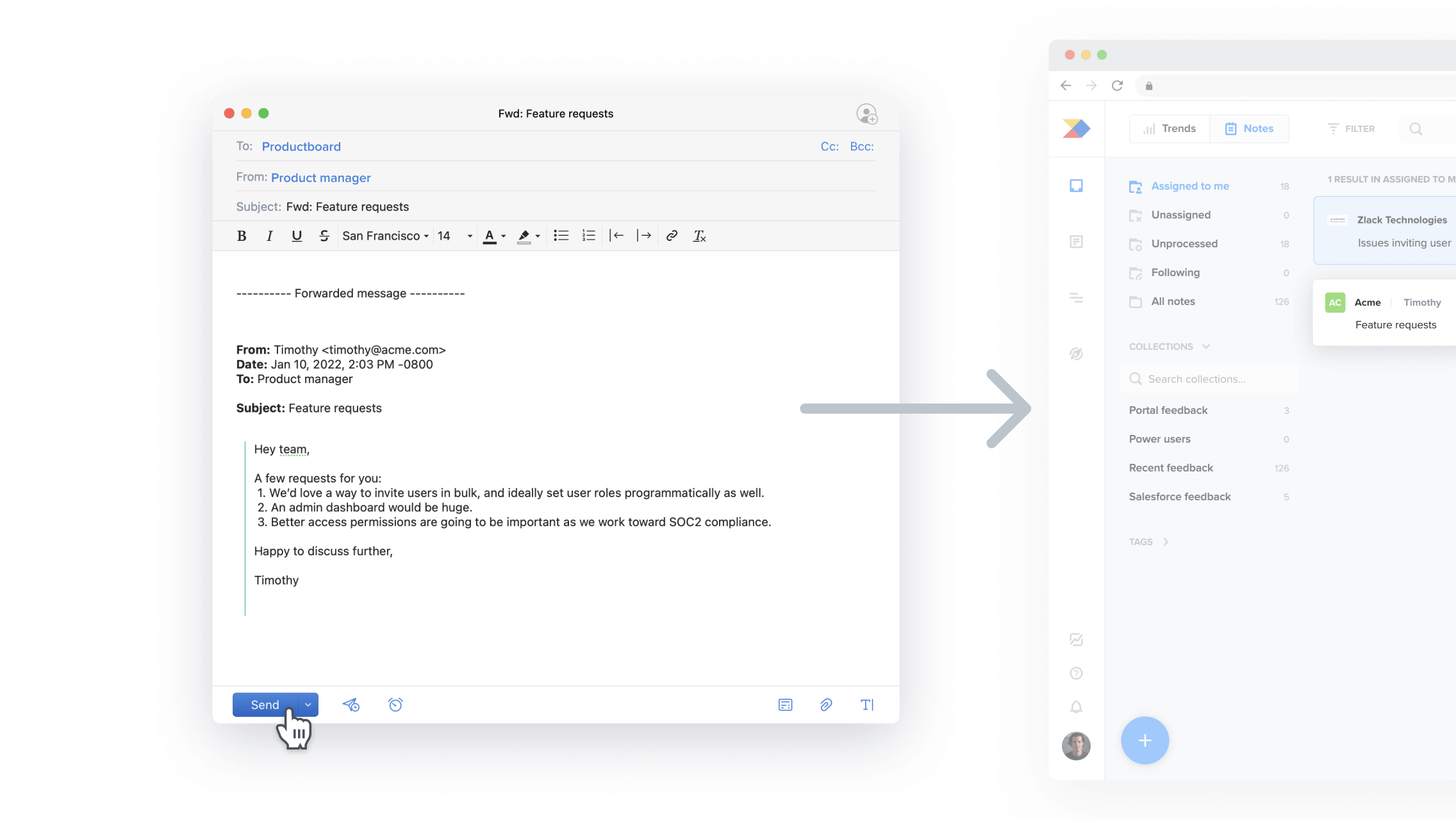 Email Integration | Forwarding Into Productboard