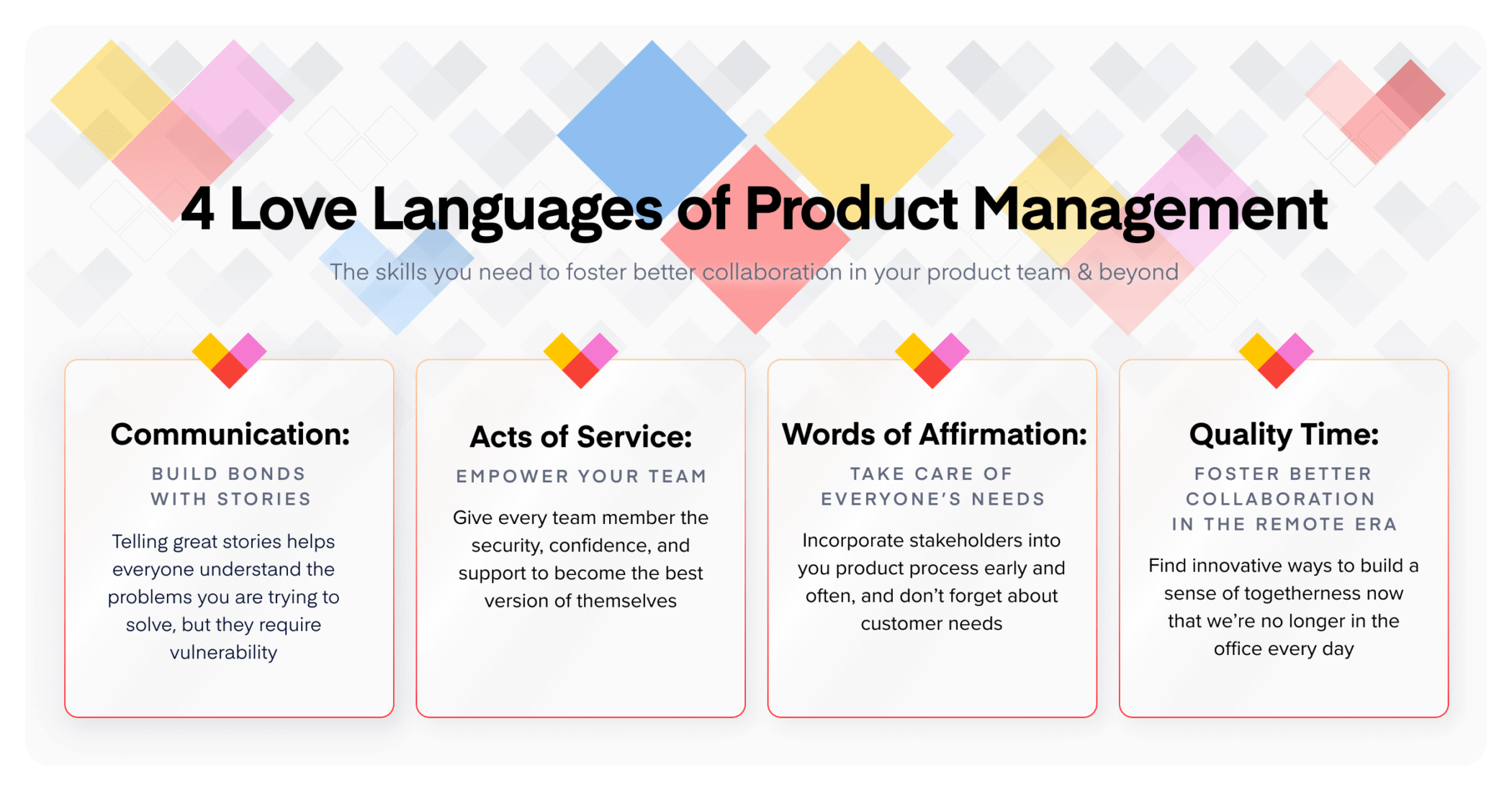 Infographic: The four love languages of product management