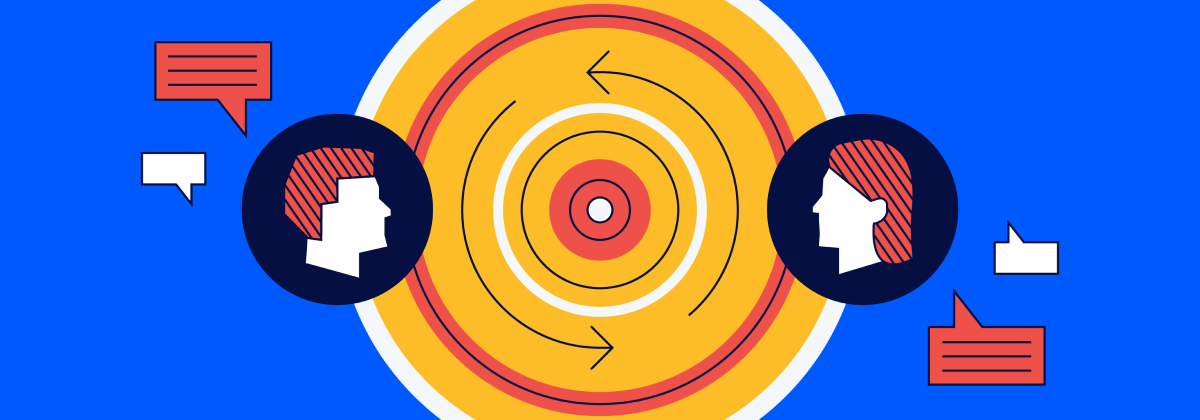 blue yellow red diagram closing customer feedback loop