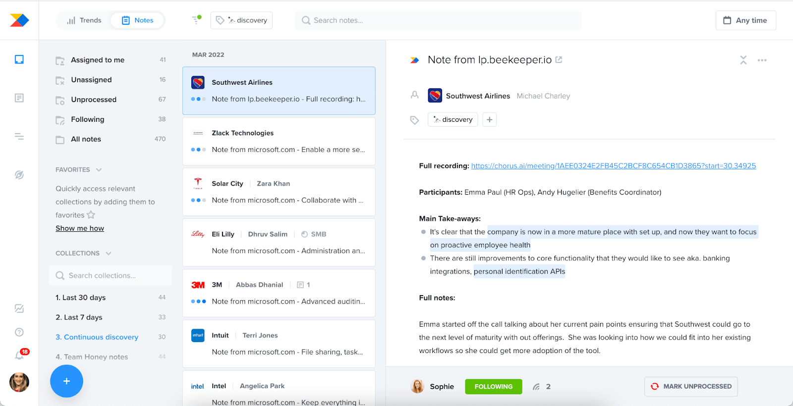 Screenshot of Productboard 