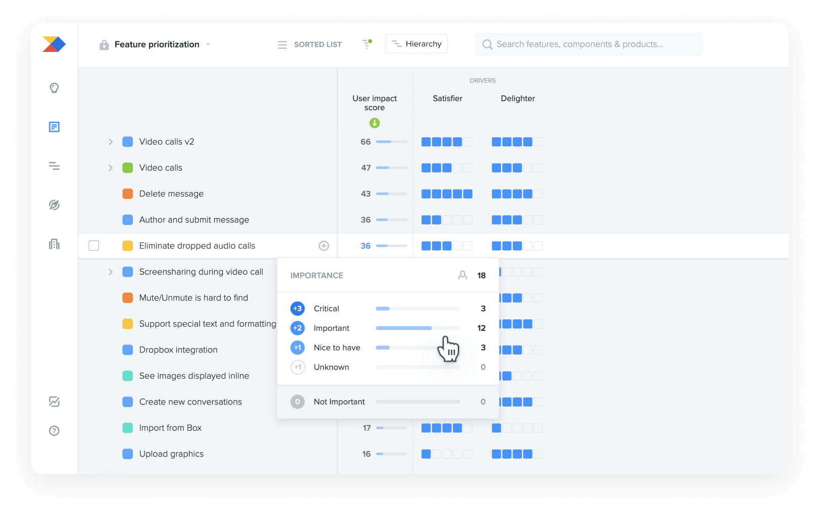 See which feature ideas matter most to your users