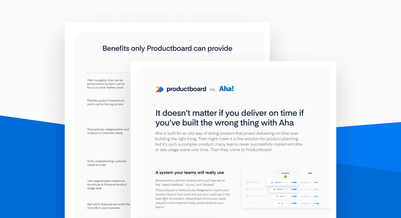 [One Pager] Productboard vs Aha! Checklist