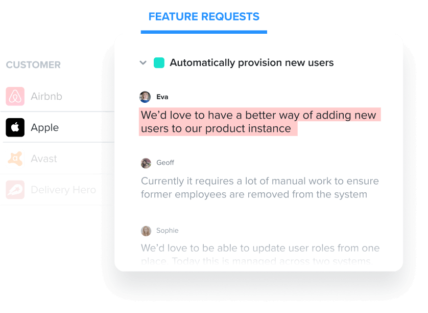 feature requests in Productboard