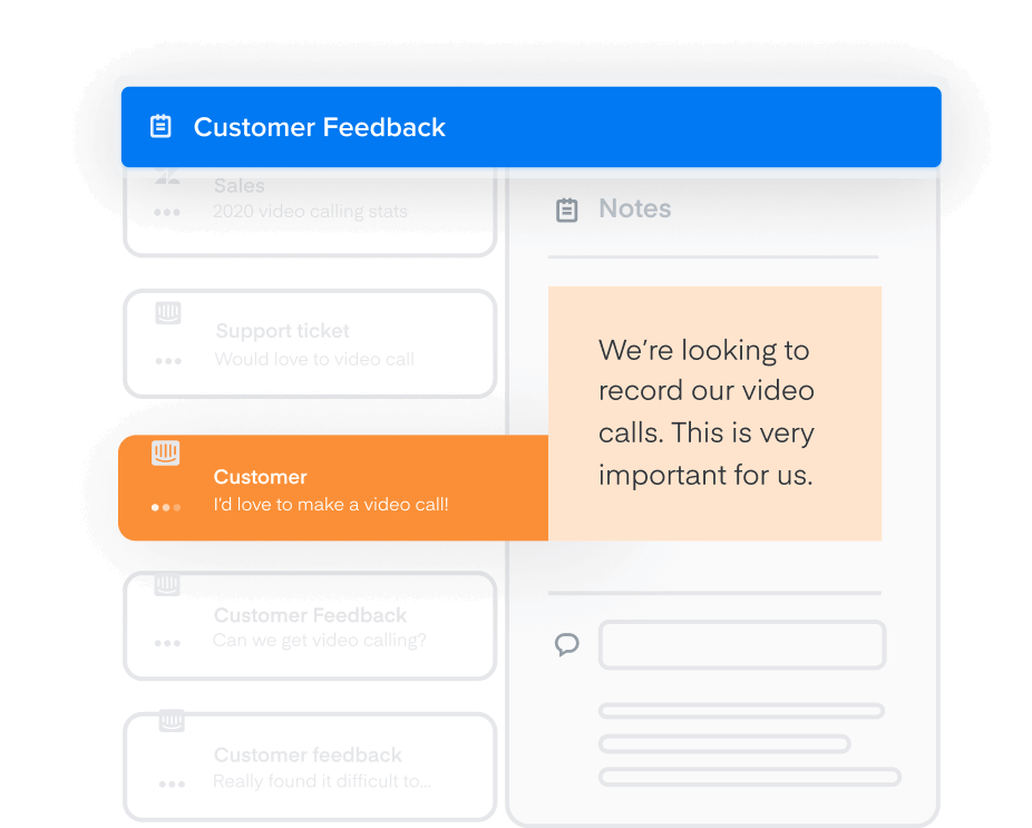 Customer Feedback example in Productboard