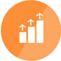 Strategic Product Planning Icon Orange Graph