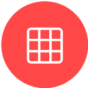 Data Driven Prioritization Use Case Icon Red Grid